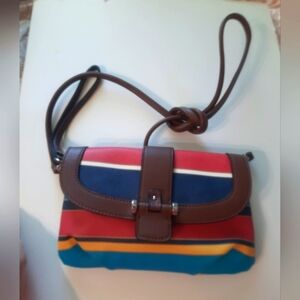 Chaps Striped Multicolor Crossbody Bag